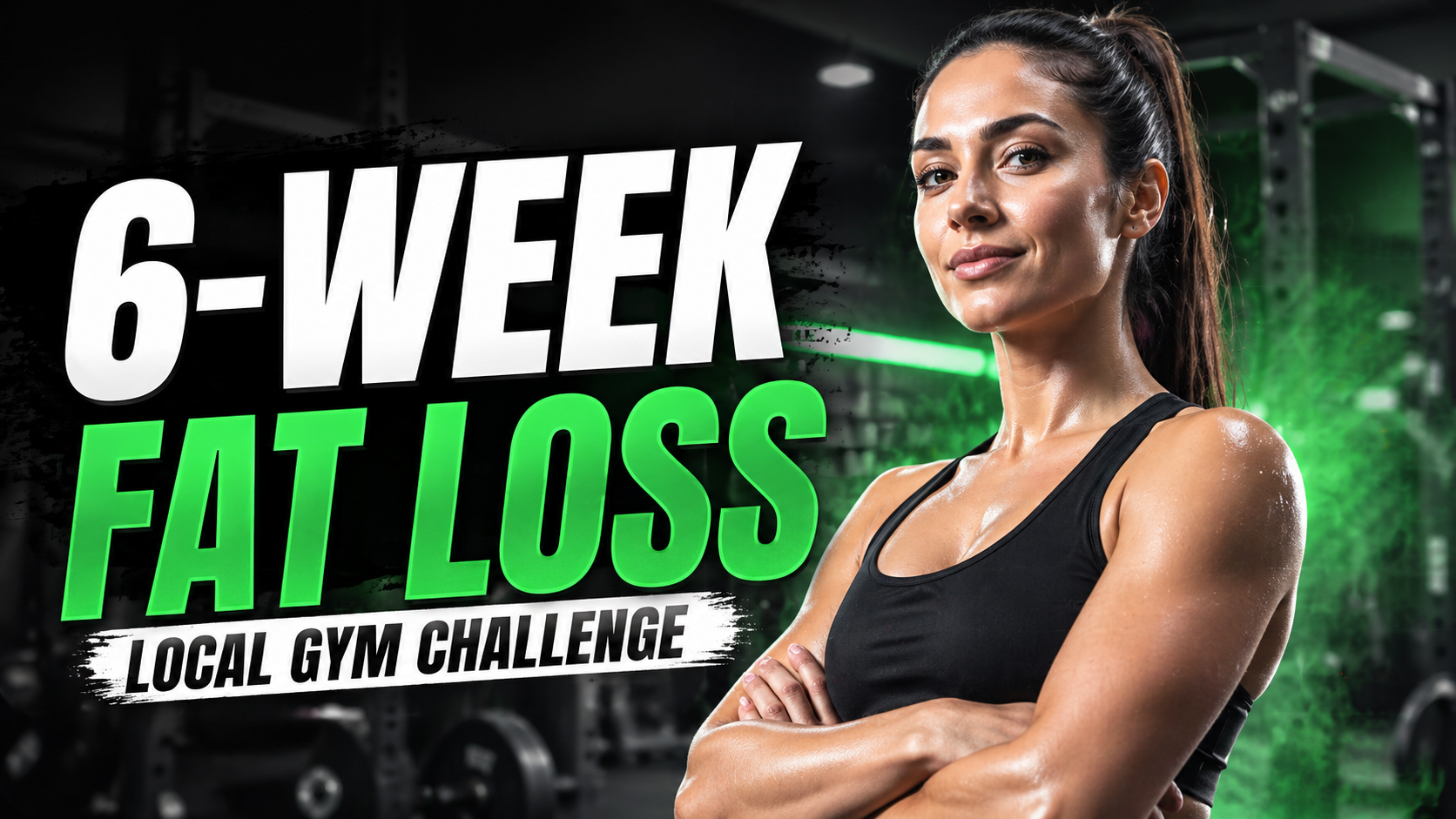 High CTR local gym promo thumbnail with clear 6-week fat loss hook